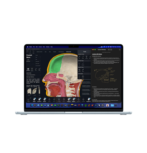 Screen showing Complete Anatomy & Notes app.