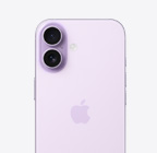 Lavendelfarvet iPhone 17 vist bagfra, Fusion-dobbeltkamerasystem øverst til venstre
