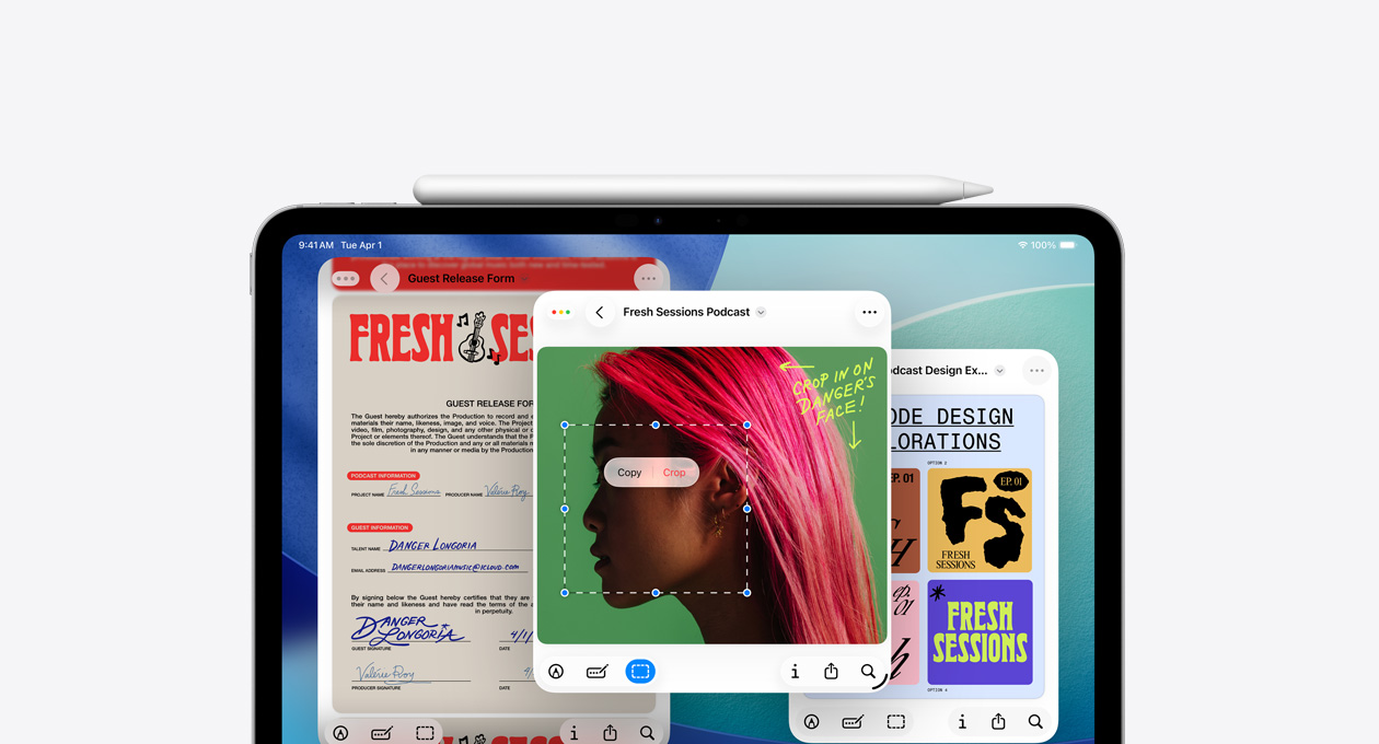 iPad a mostrar a nova app Pré-visualização